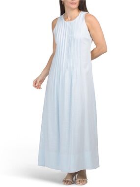 knee length dresses for ladies Verlaine White Linen Blend Maxi Dress - US 14 main image 1
